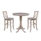 International Concepts Round 36 in Rd Extension Dining Table 40.9 inH, 2 X-Back Bar Ht Stools, Gray Taupe, 36 in W, 48 in L K09-36RXT-S6133-2 - alternate 1